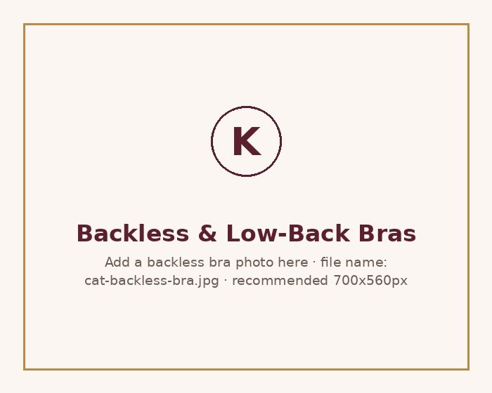 Backless and low-back bras at Kwality Stores