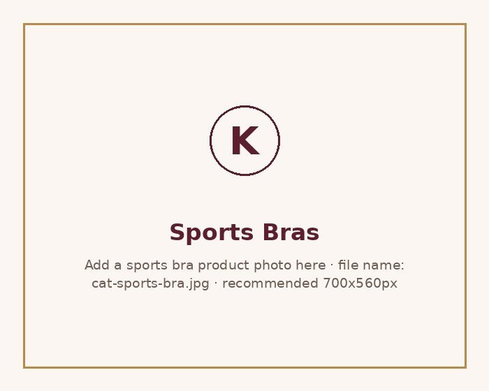 Sports bras collection at Kwality Stores