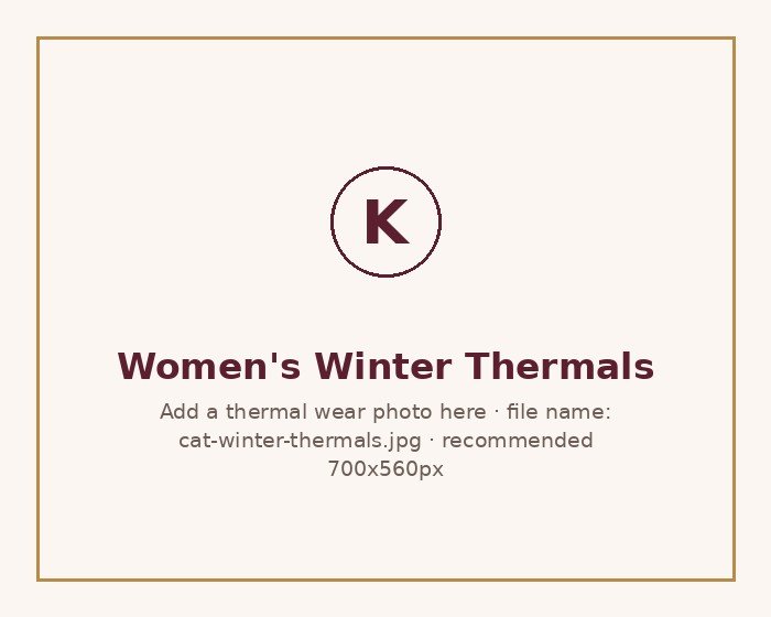 Women's winter thermals at Kwality Stores